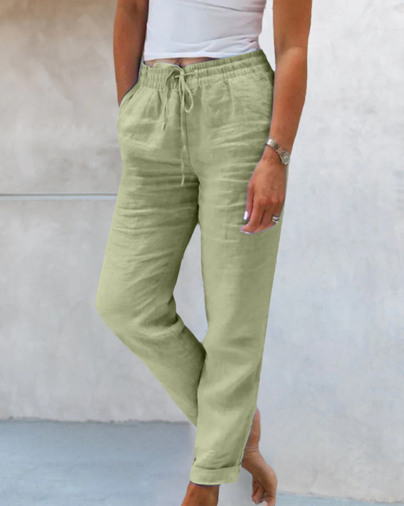 Stephanie™ - Dames vrijetijdsbroek - Koord - Geknipt