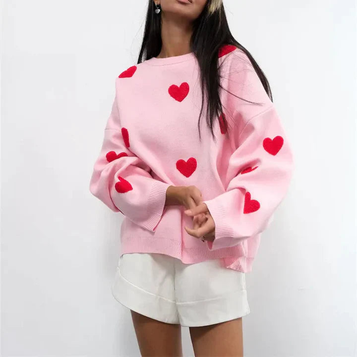 Abigail™ – sweter z dzianiny w kształcie serca