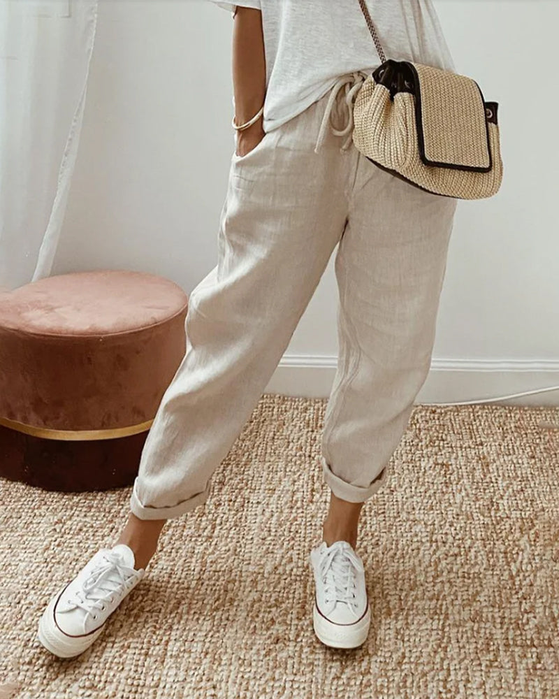 Elena™ - Casual & Elegante Linnen Sweatbroek