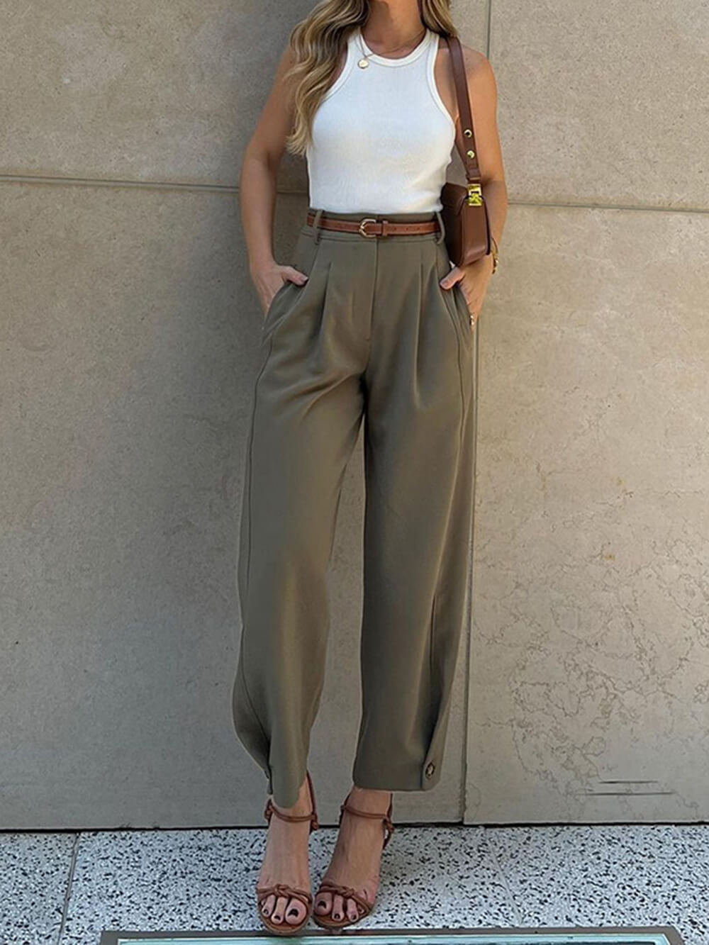 Catia™ - Broek met hoge taille en rijgkoord