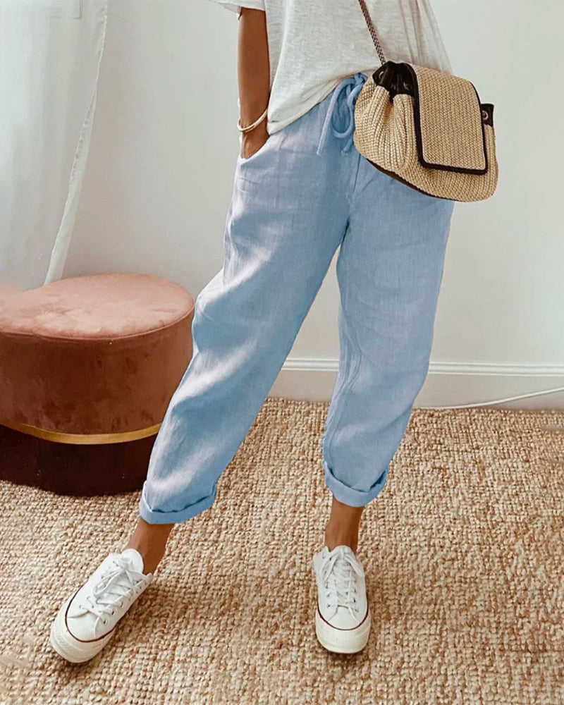 Elena™ - Casual & Elegante Linnen Sweatbroek