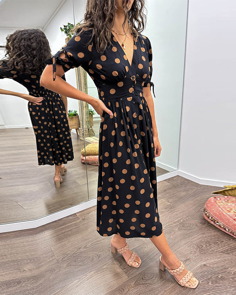 Fauve™ - Jurk met V-hals en stippen