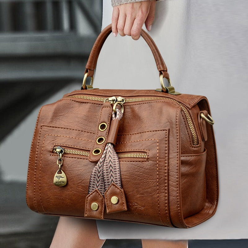 Juliette™ - Dames schoudertas van synthetisch leer met metallic details