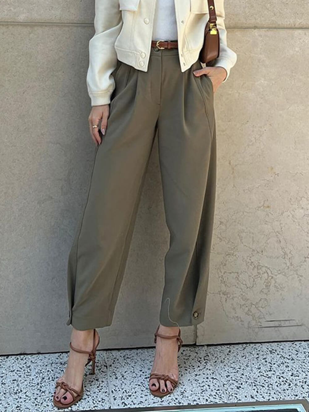Catia™ - Broek met hoge taille en rijgkoord