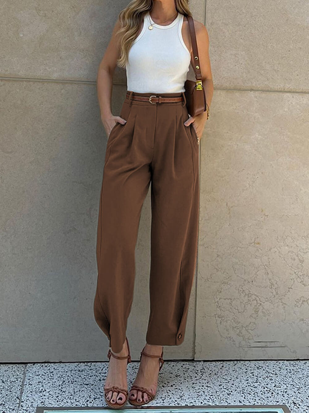 Catia™ - Broek met hoge taille en rijgkoord