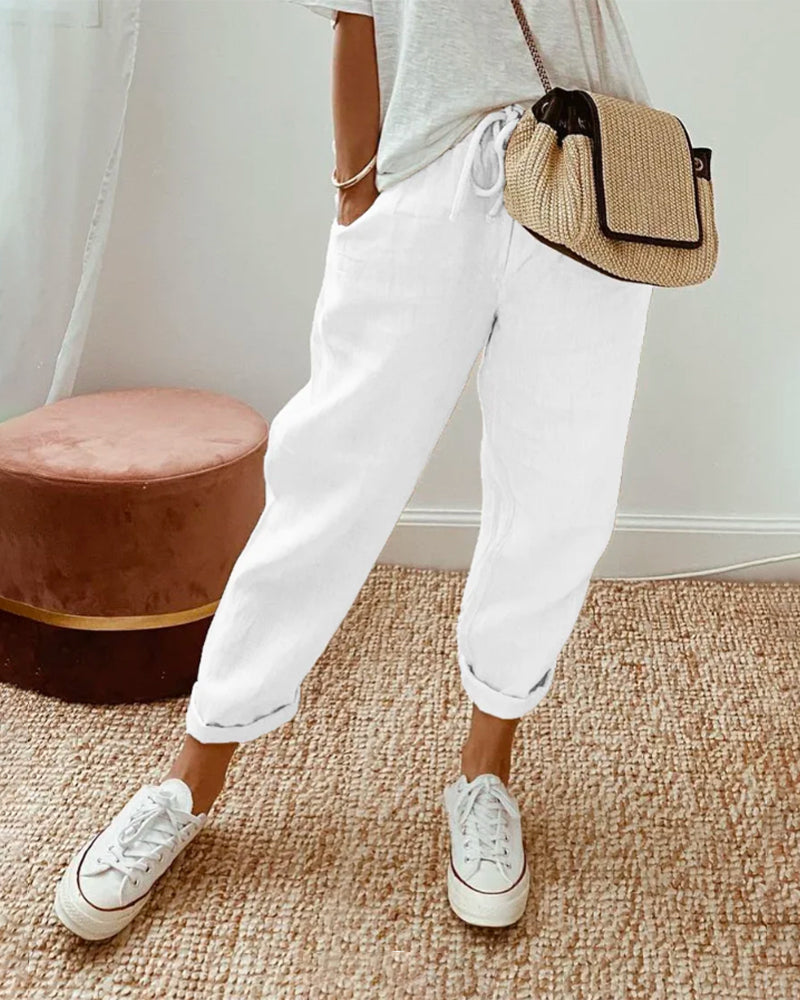 Elena™ - Casual & Elegante Linnen Sweatbroek