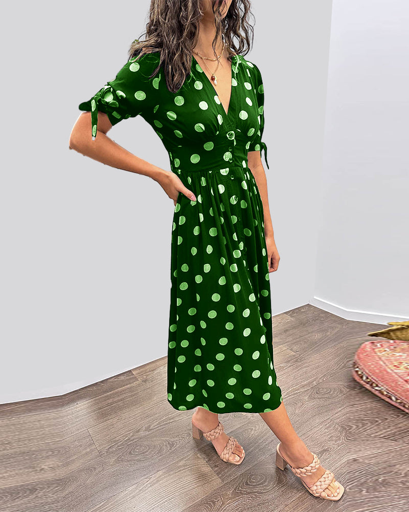 Fauve™ - Jurk met V-hals en stippen