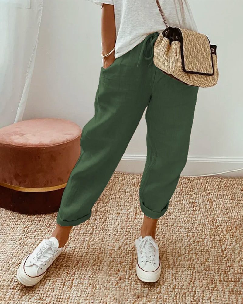 Elena™ - Casual & Elegante Linnen Sweatbroek