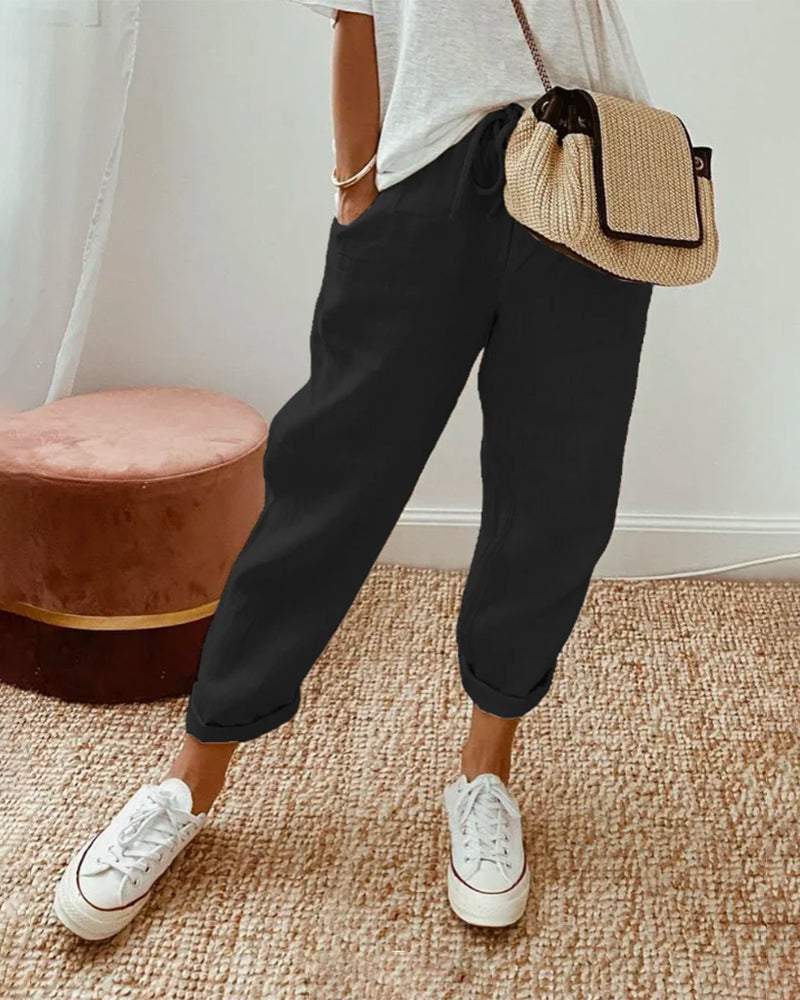 Elena™ - Casual & Elegante Linnen Sweatbroek