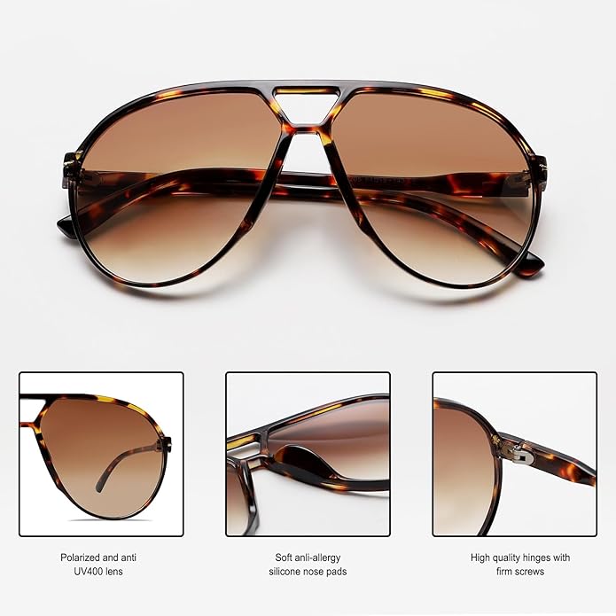 Amara™ - Retro Oversized Aviator Zonnebril