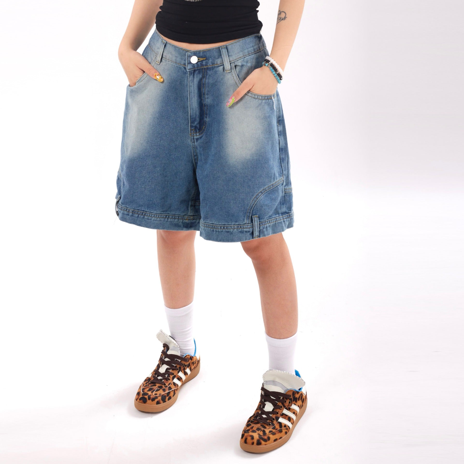 Katrijn™ - Dames denim shorts met oversized urban stijl ontwerp