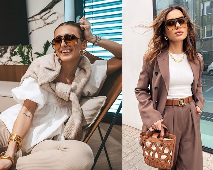 Amara™ - Retro Oversized Aviator Zonnebril