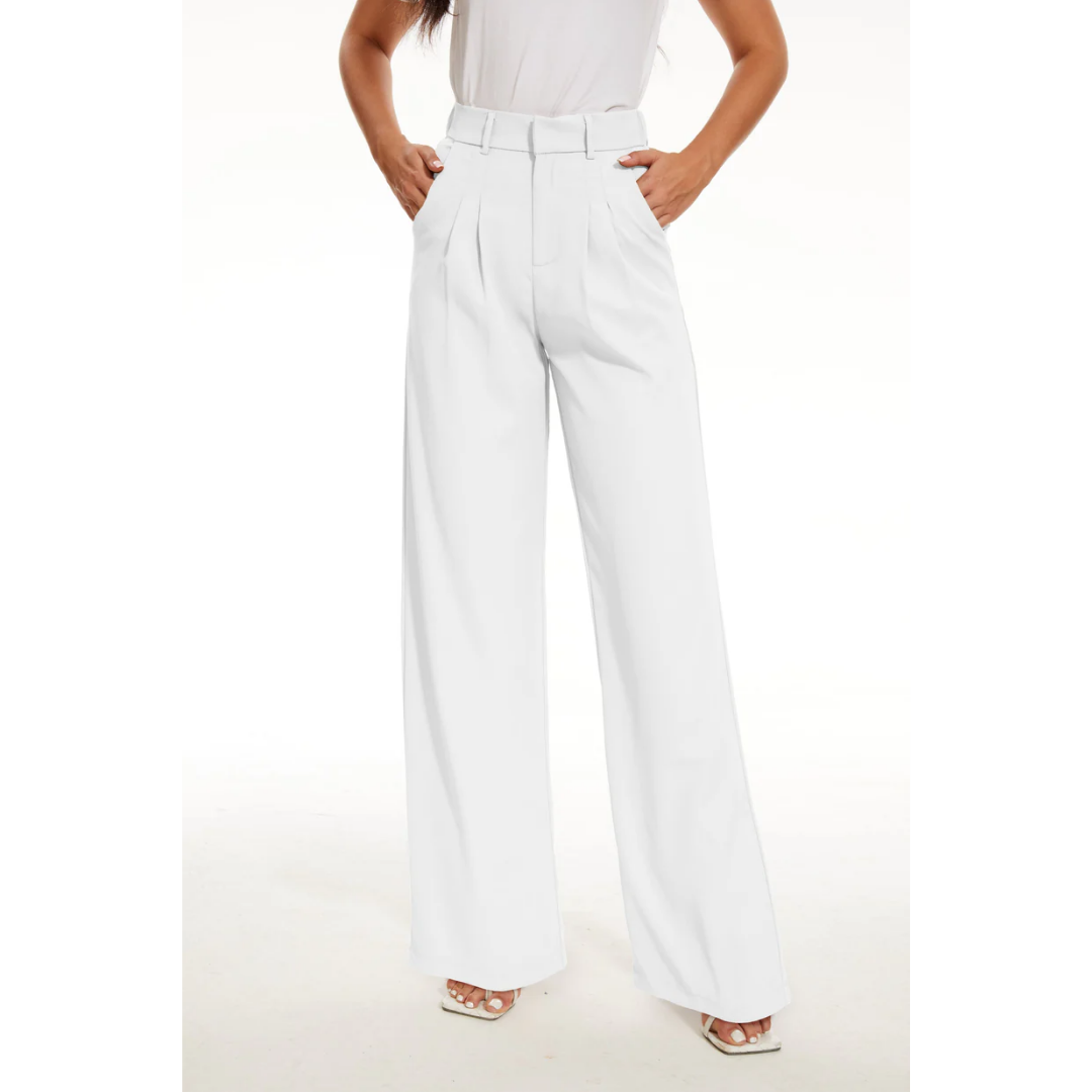 Aluna™ - Casual damesbroek - Hoge taille - Wijde pijp