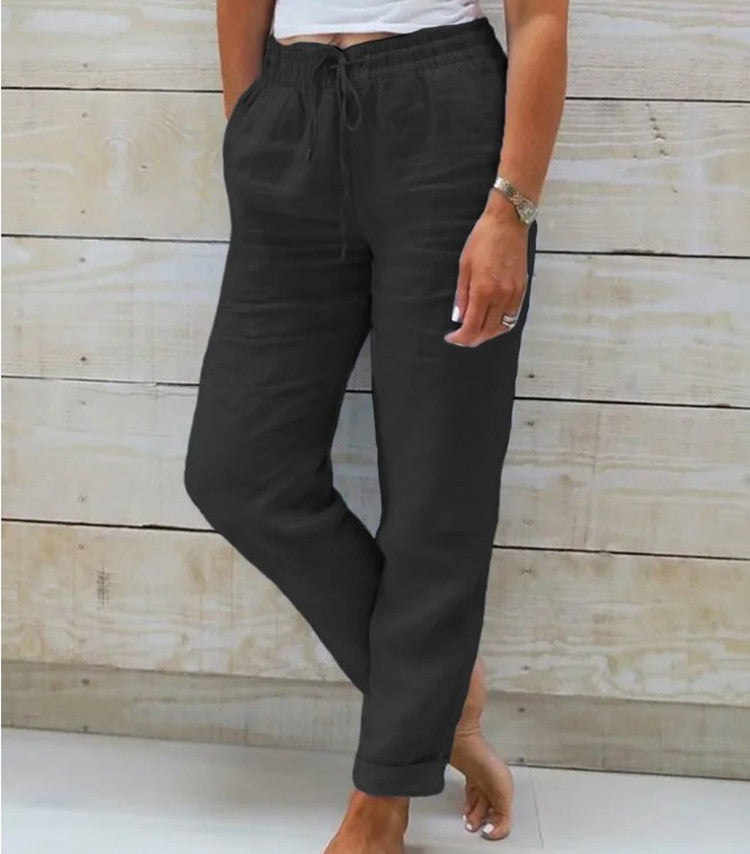 Stephanie™ - Dames vrijetijdsbroek - Koord - Geknipt