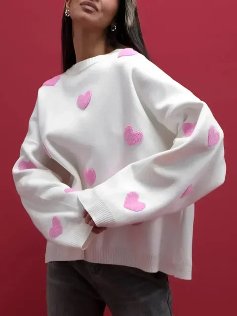 Abigail™ – sweter z dzianiny w kształcie serca