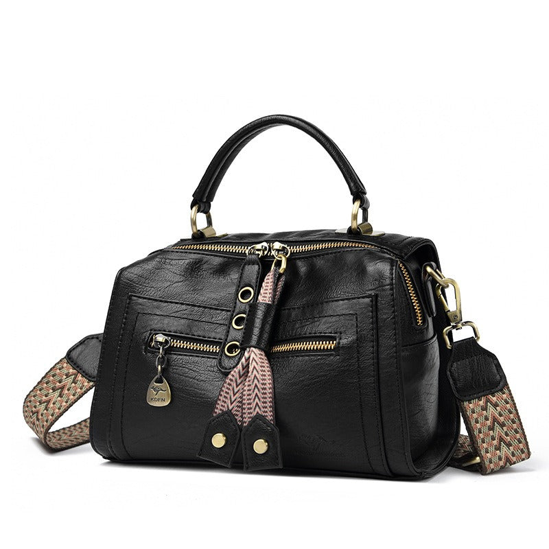 Juliette™ - Dames schoudertas van synthetisch leer met metallic details