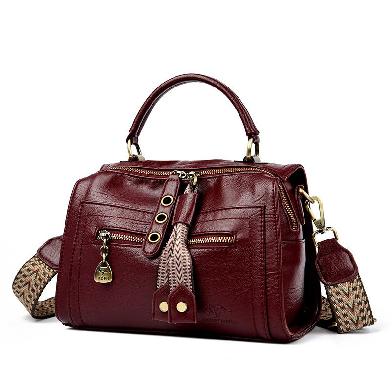 Juliette™ - Dames schoudertas van synthetisch leer met metallic details