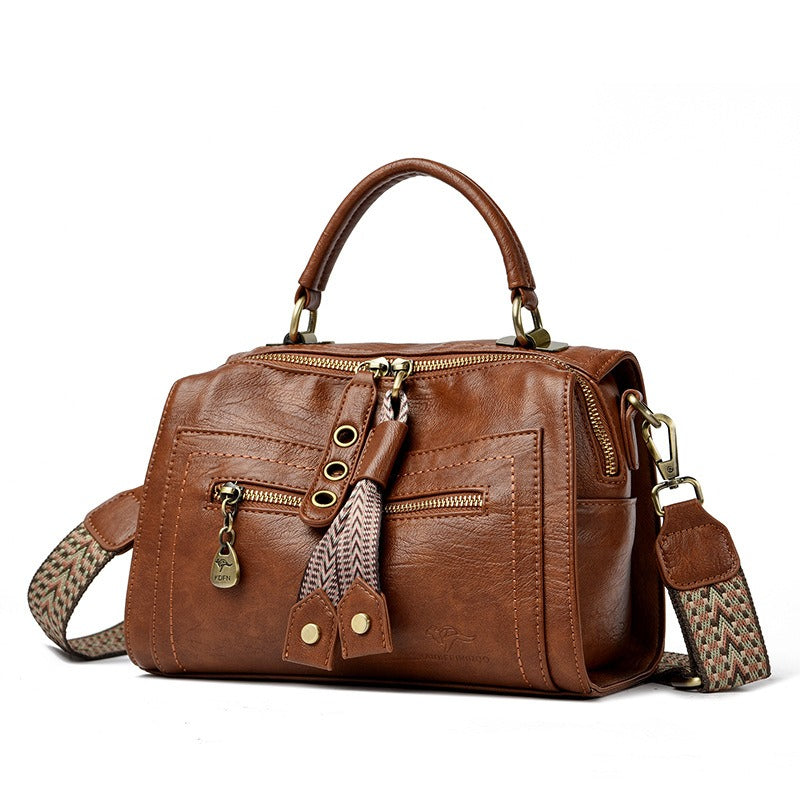 Juliette™ - Dames schoudertas van synthetisch leer met metallic details