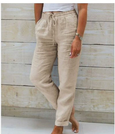 Stephanie™ - Dames vrijetijdsbroek - Koord - Geknipt