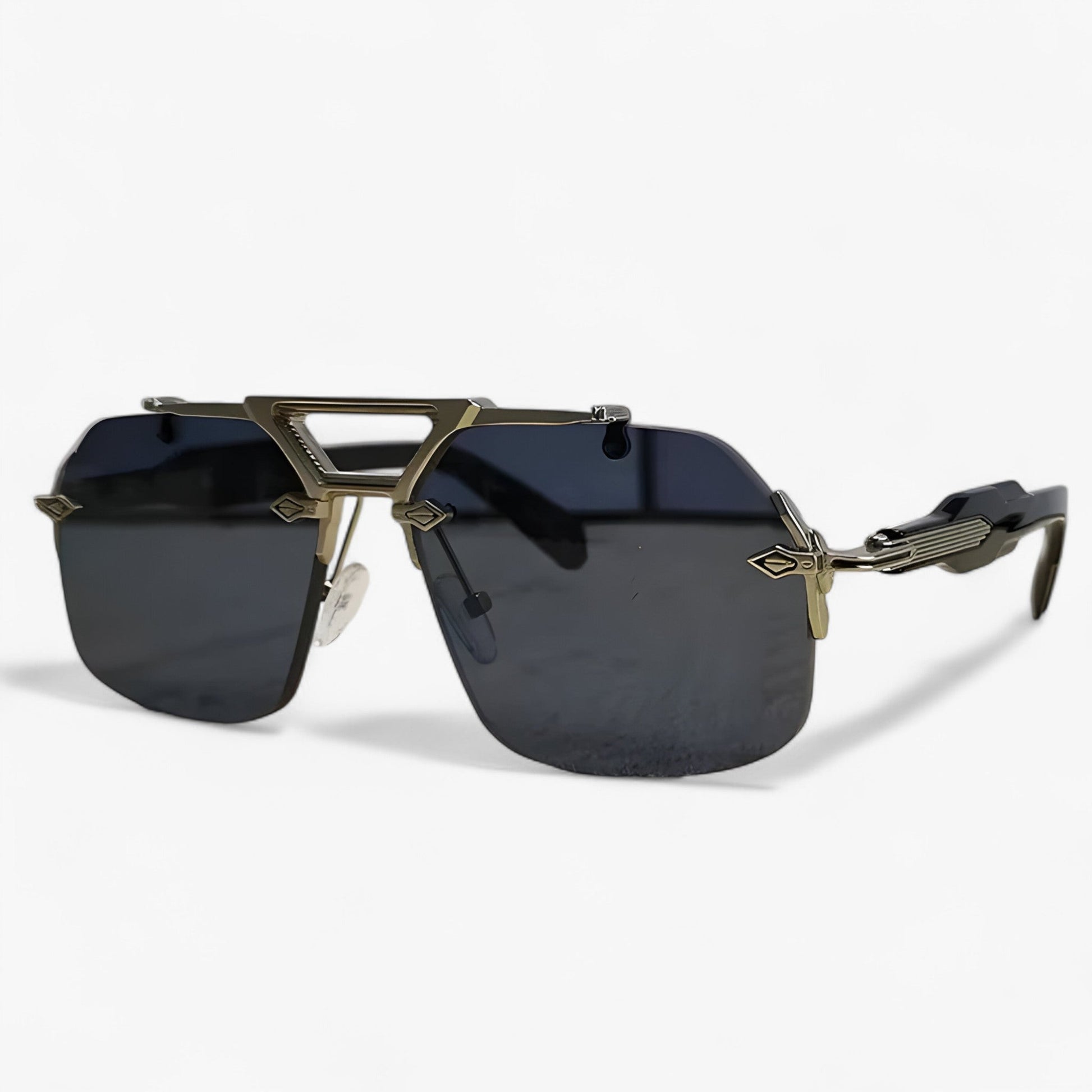 Vexor™ - Randloze Oversized Zonnebril met Metalen Accenten