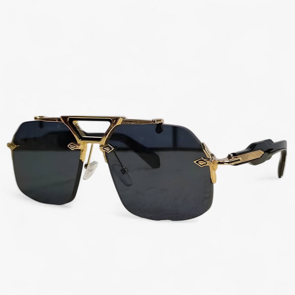 Vexor™ - Randloze Oversized Zonnebril met Metalen Accenten