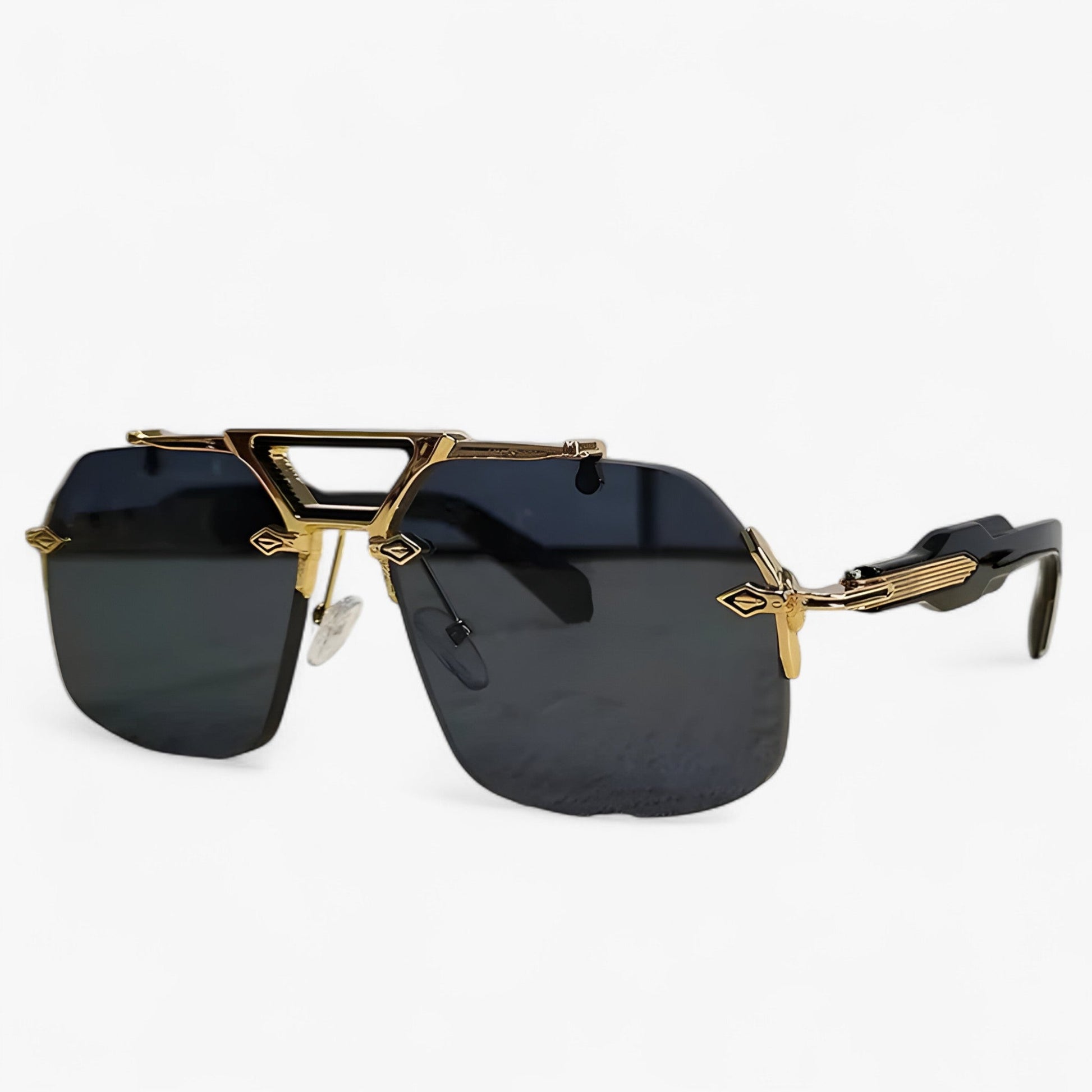 Vexor™ - Randloze Oversized Zonnebril met Metalen Accenten
