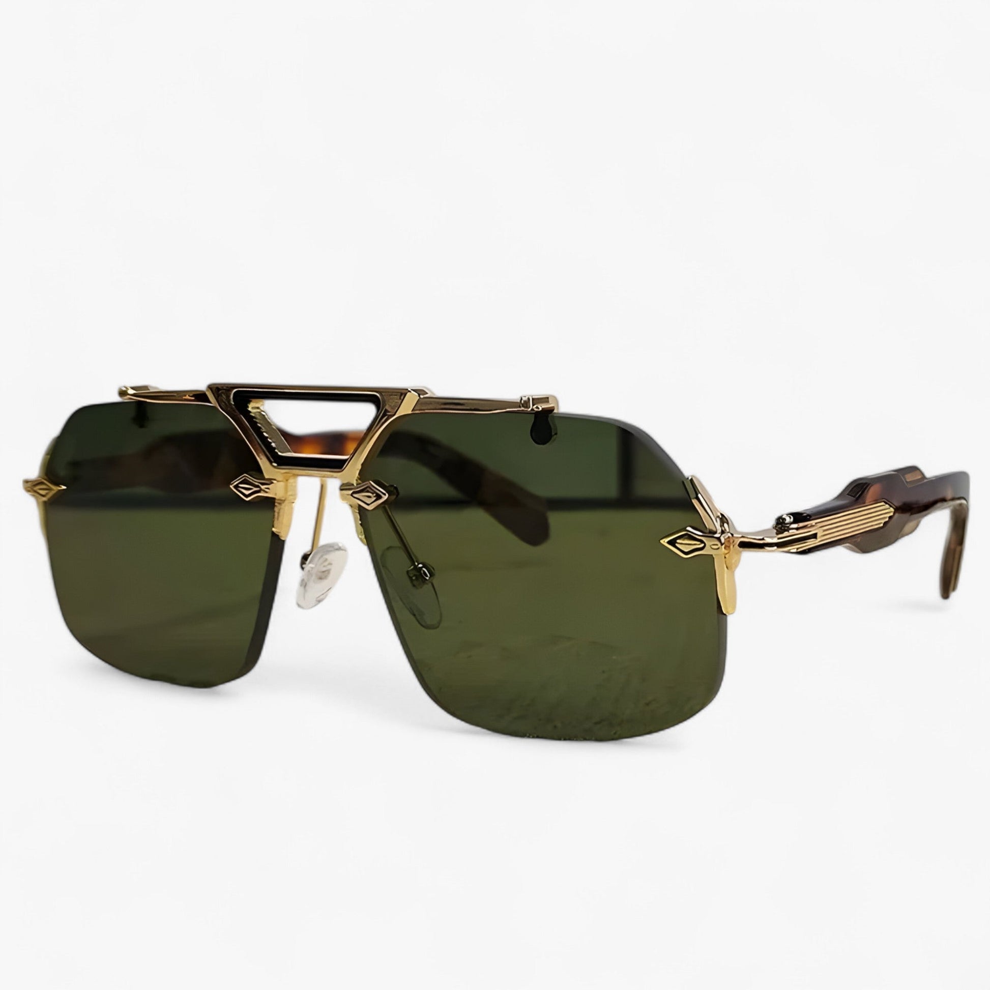 Vexor™ - Randloze Oversized Zonnebril met Metalen Accenten