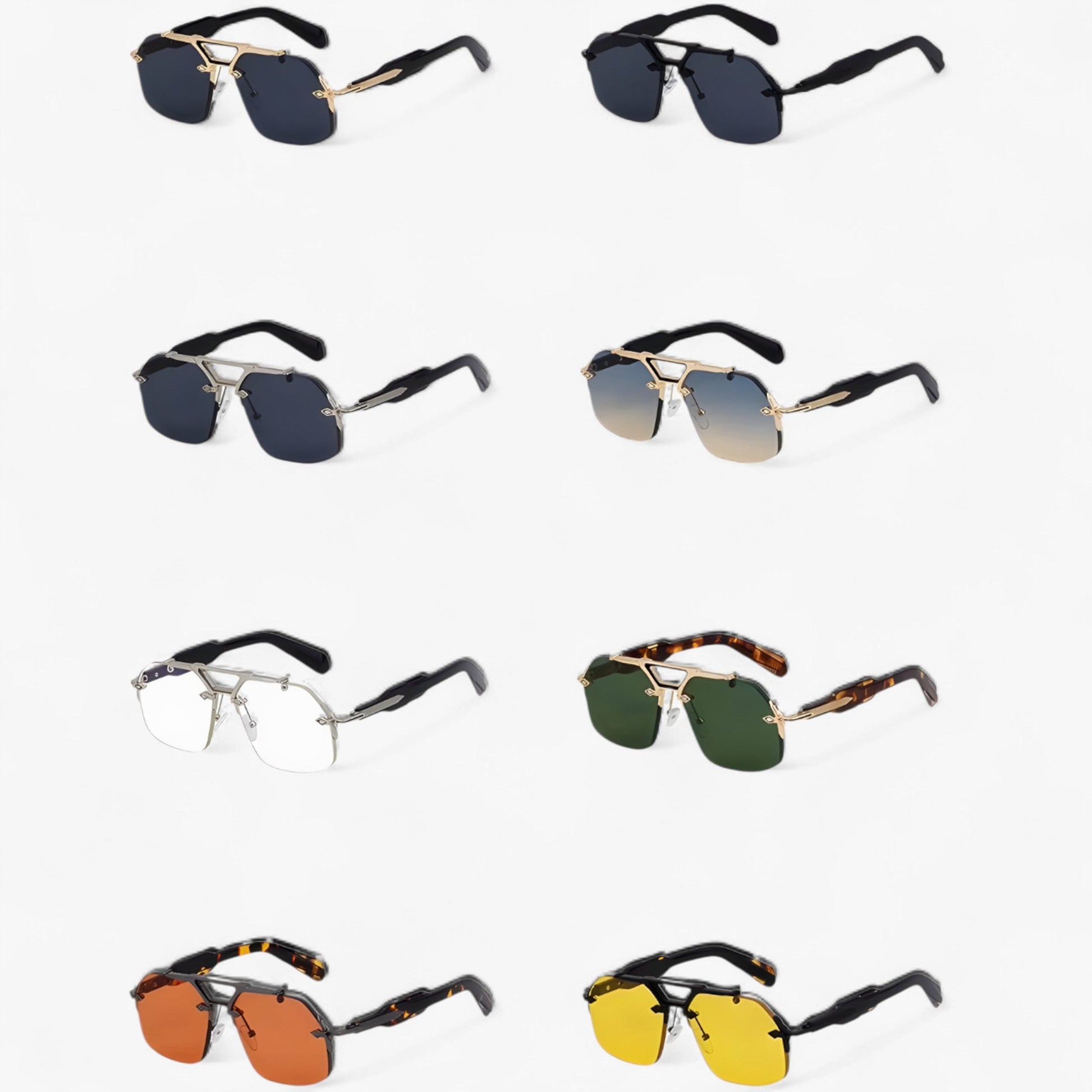 Vexor™ - Randloze Oversized Zonnebril met Metalen Accenten