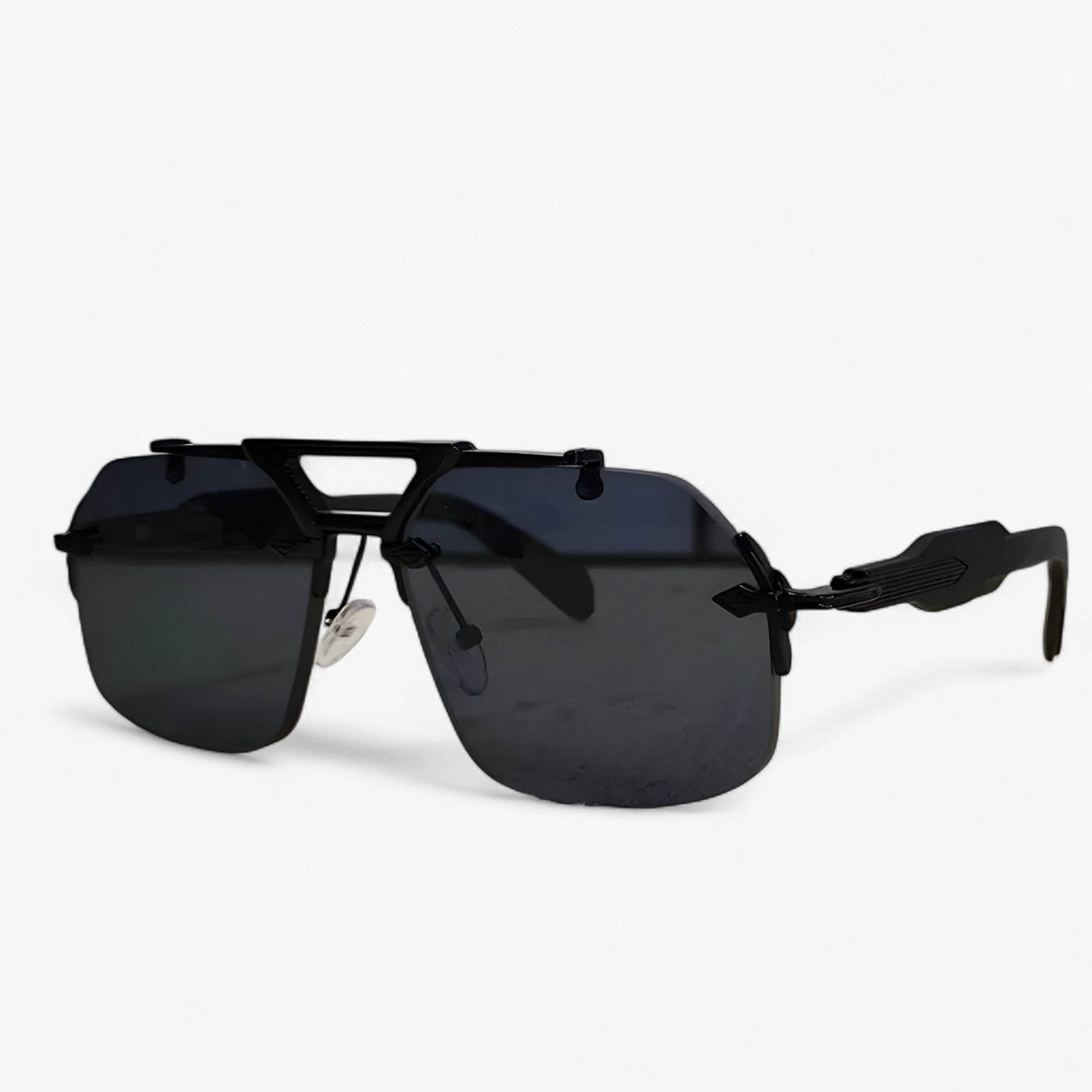 Vexor™ - Randloze Oversized Zonnebril met Metalen Accenten