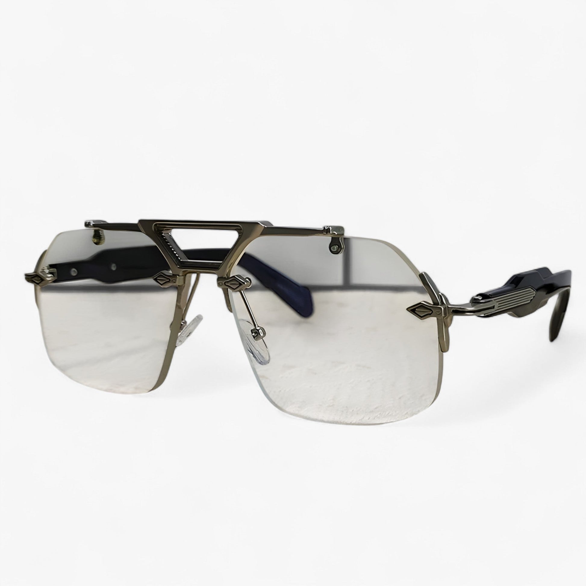 Vexor™ - Randloze Oversized Zonnebril met Metalen Accenten