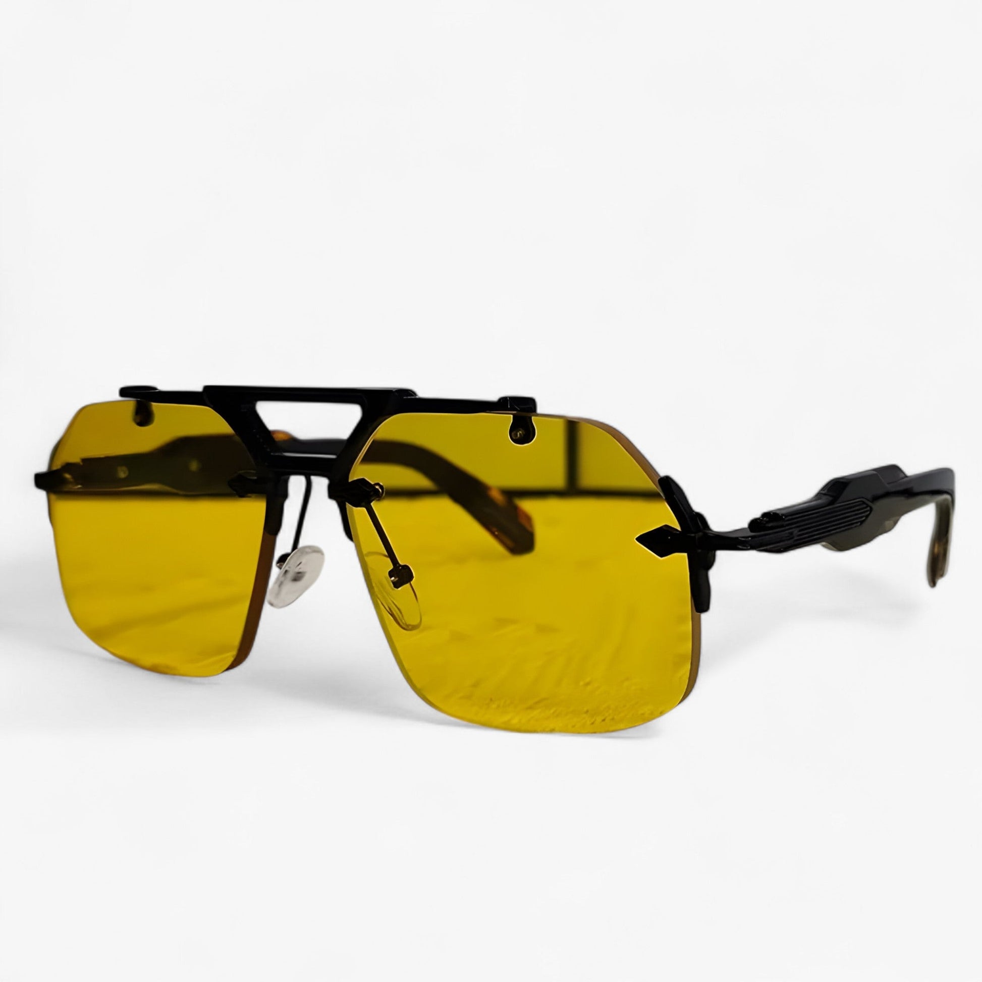 Vexor™ - Randloze Oversized Zonnebril met Metalen Accenten