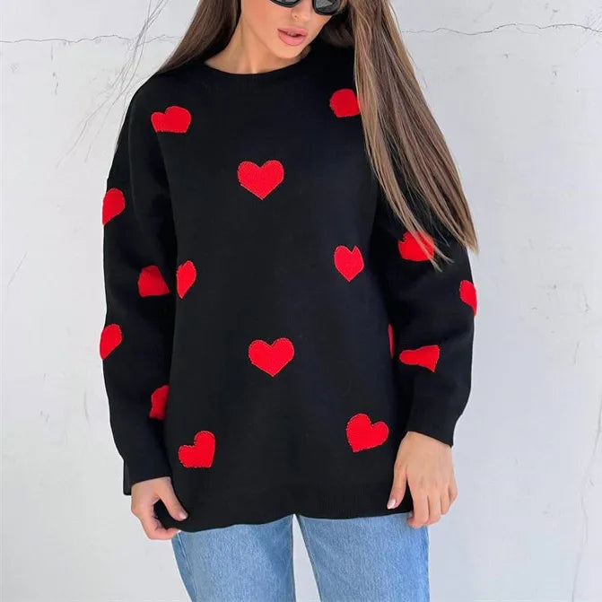 Abigail™ – sweter z dzianiny w kształcie serca