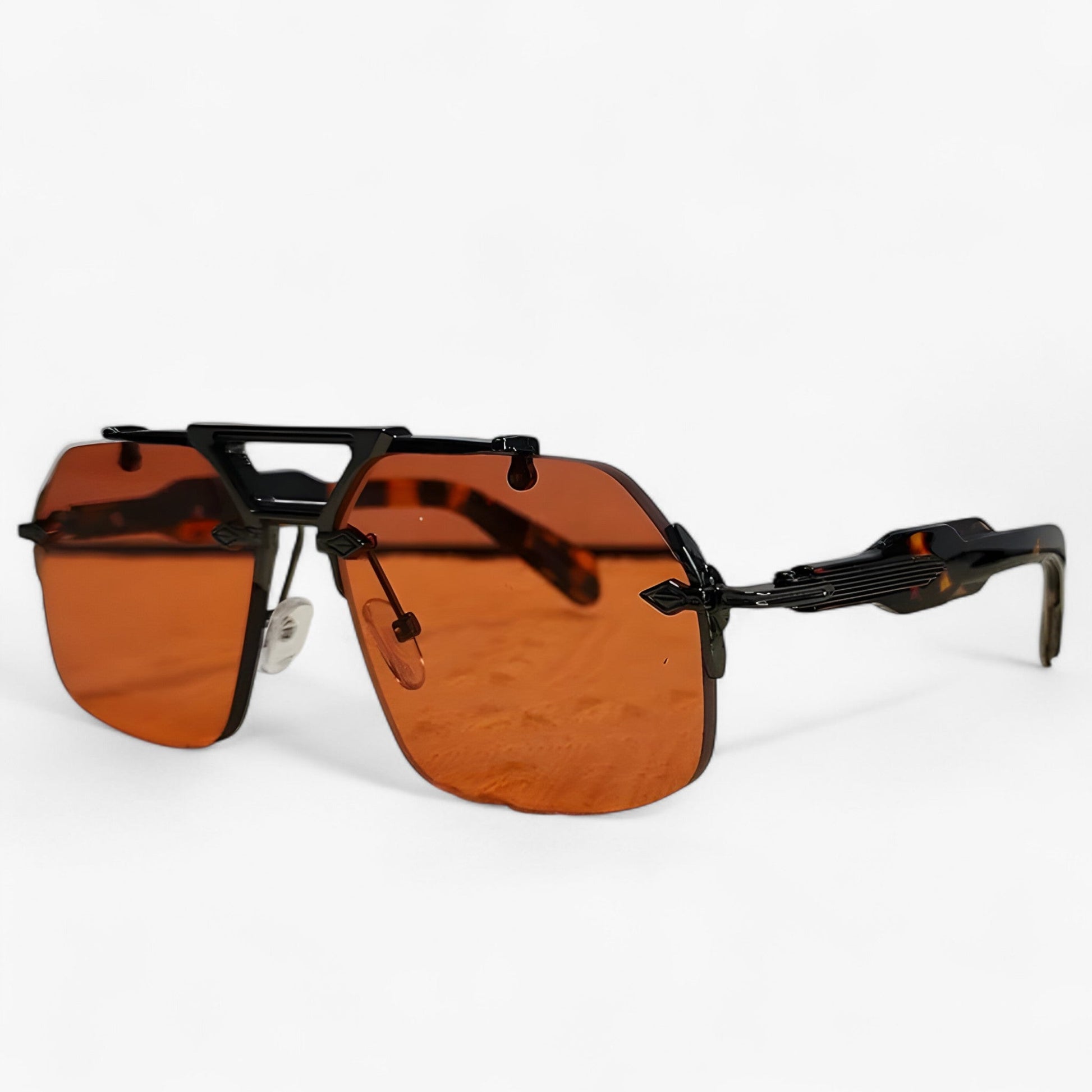 Vexor™ - Randloze Oversized Zonnebril met Metalen Accenten