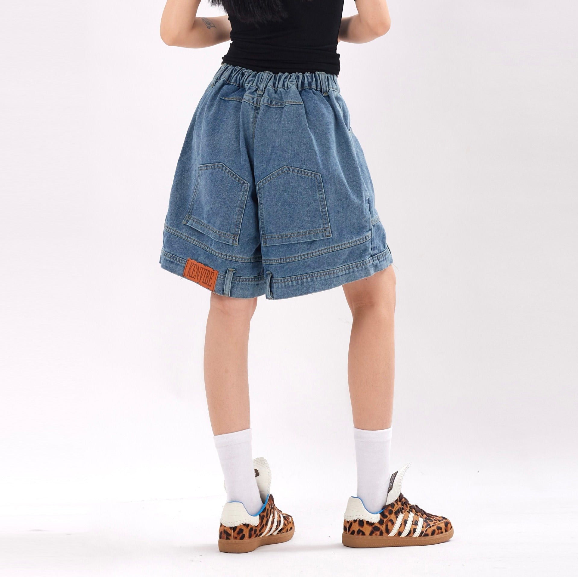Katrijn™ - Dames denim shorts met oversized urban stijl ontwerp