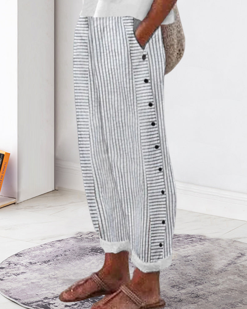 Cruella™ - Korte zomerbroek voor dames - Gestreept - Casual