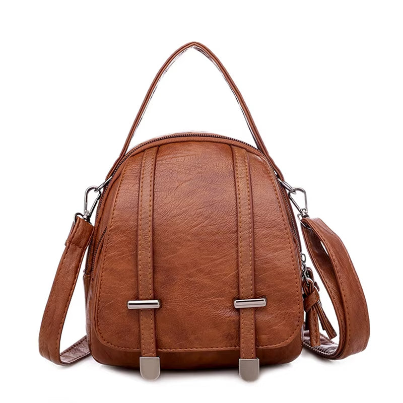 Miranda™ - Schoudertas compact leren vintage stijl