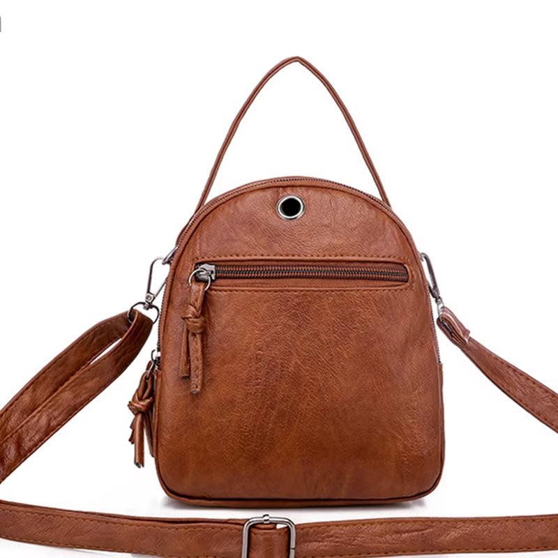 Miranda™ - Schoudertas compact leren vintage stijl