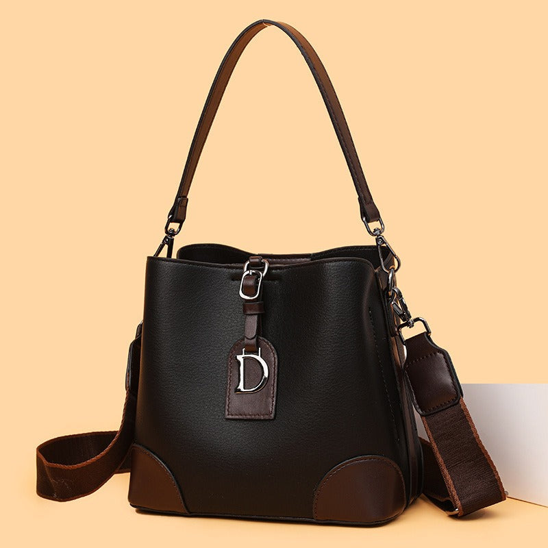 Daniela™ - Schoudertas van synthetisch damesleer met tweekleurig emmerdesign