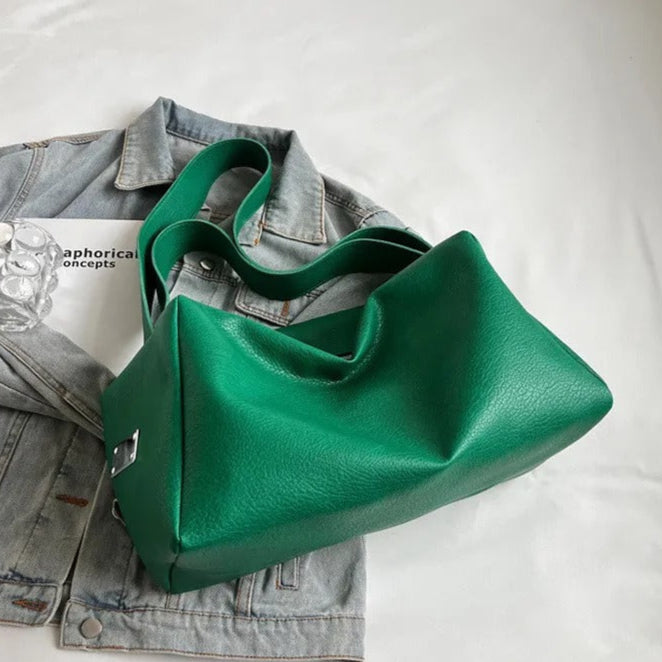 Andrea™ - Damestas van synthetisch leer met grote inhoud en casual stijl