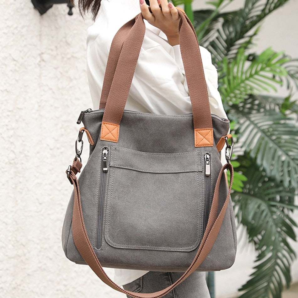 Marisol™ - Damestas van stevig canvas met dubbele hengsels