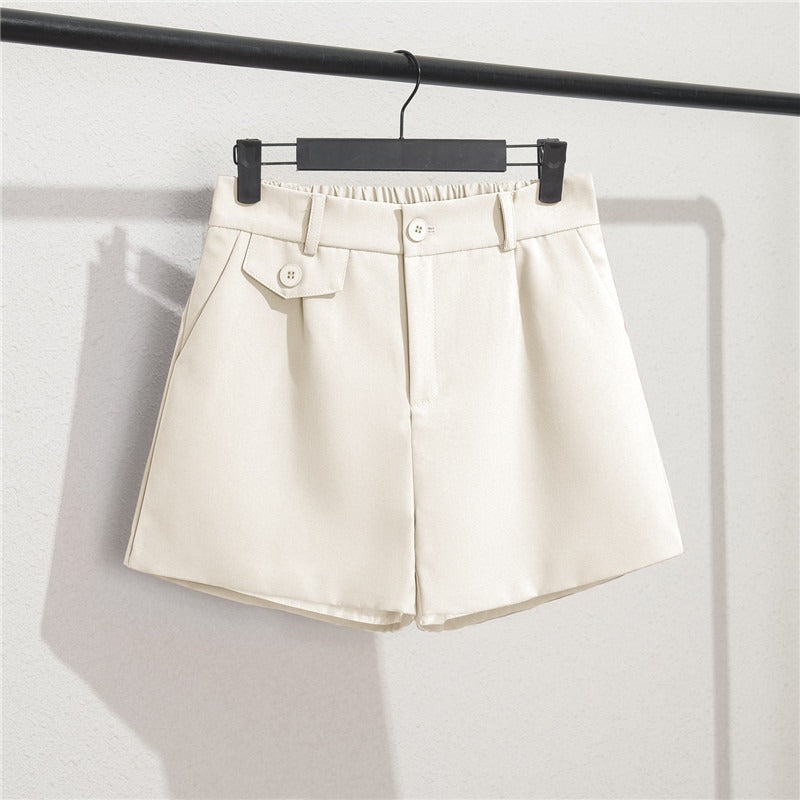 Klara™ - Damesshort met elastische taille en knoopdetail