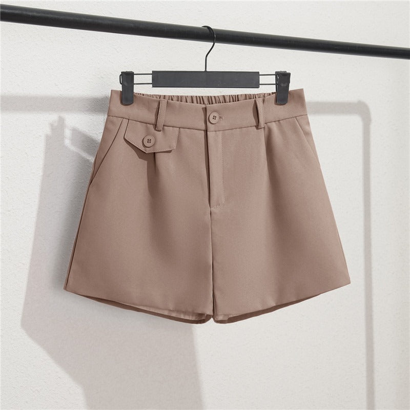 Klara™ - Damesshort met elastische taille en knoopdetail