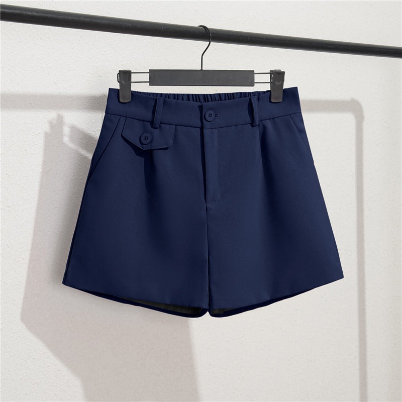Klara™ - Damesshort met elastische taille en knoopdetail