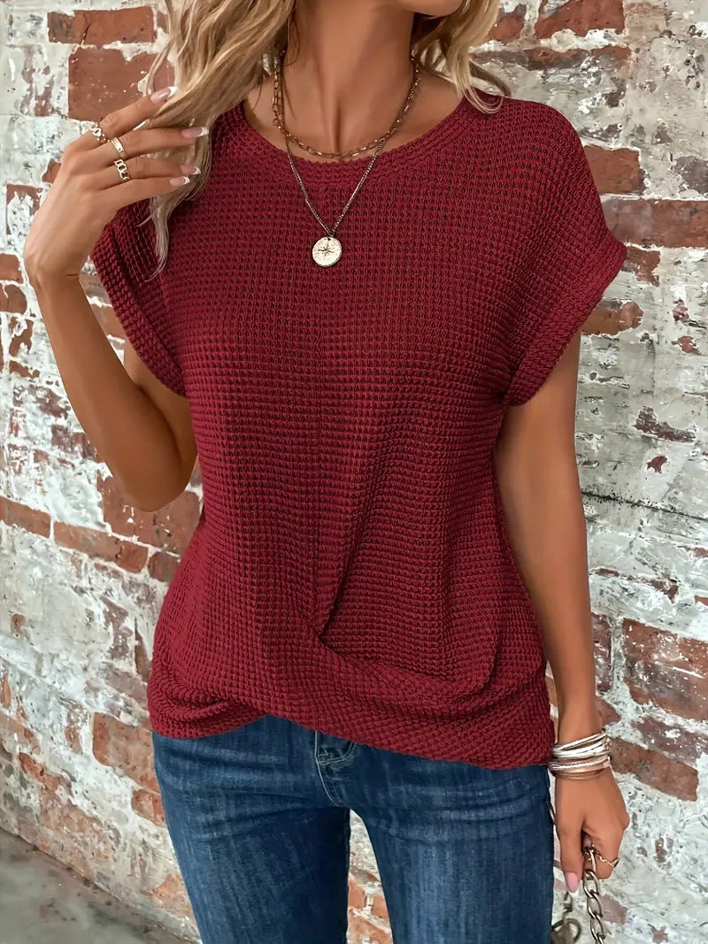 Clarissa™ - Elegancki letni top z okrągłym dekoltem